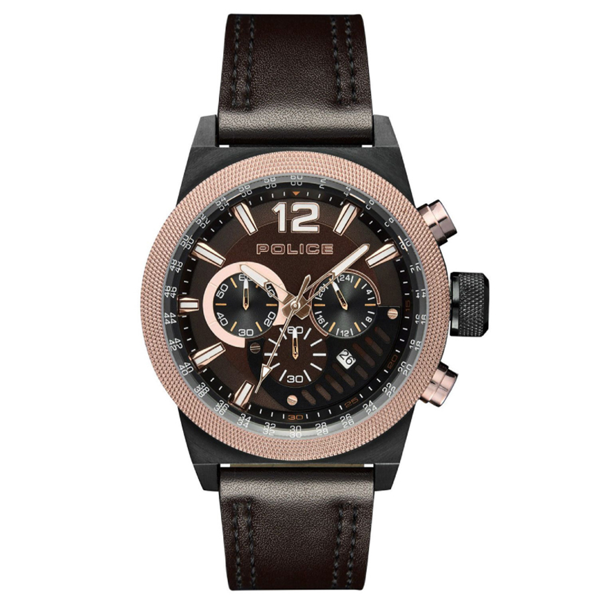 MONTRE POLICE HOMME M.FONCTION CUIR